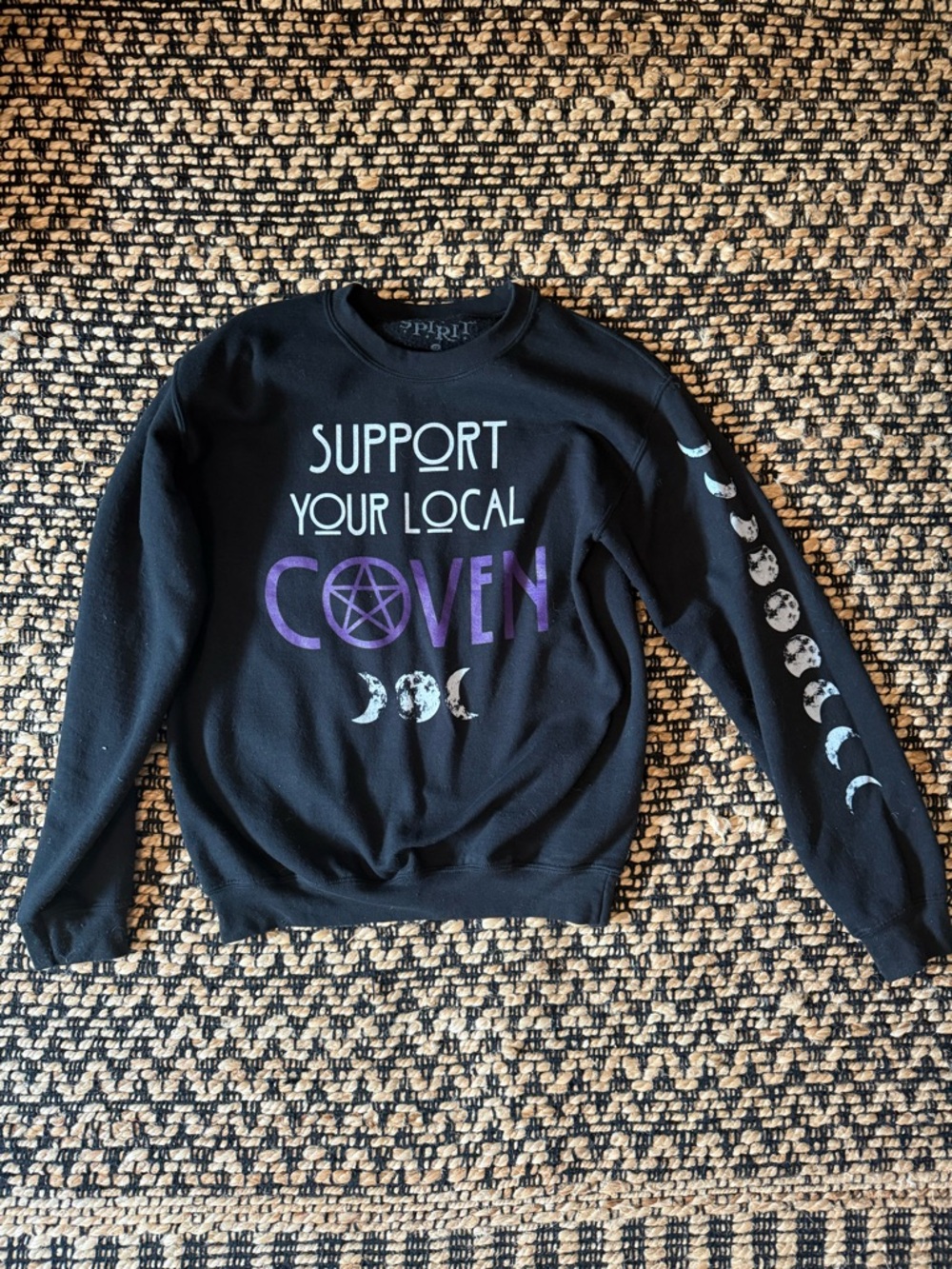 Support Your Local Coven Black Graphic Sweatshirt Size S
